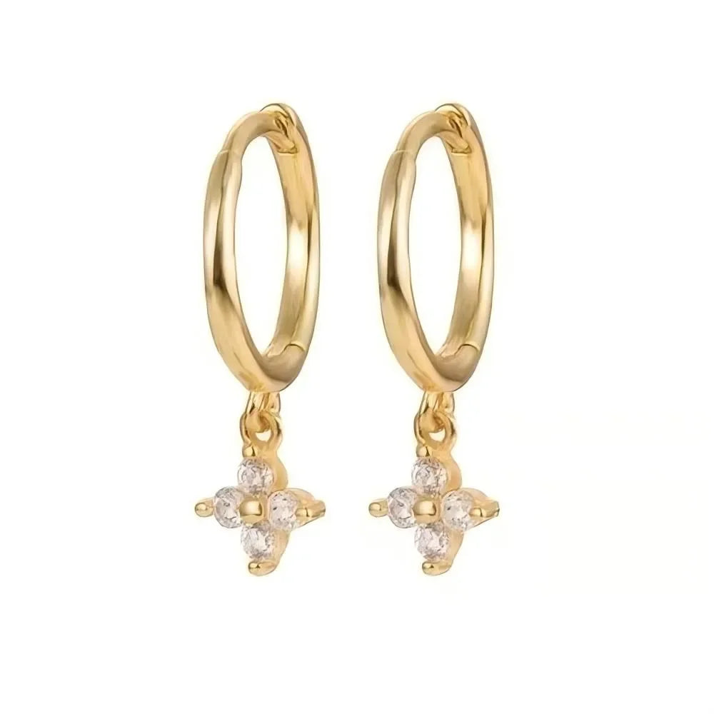 1/3Pairs Copper Green CZ Stone Huggie Hoop Earring Stud Gold Color Silver Black Geometric Cartilage Earrings For Women Jewelry