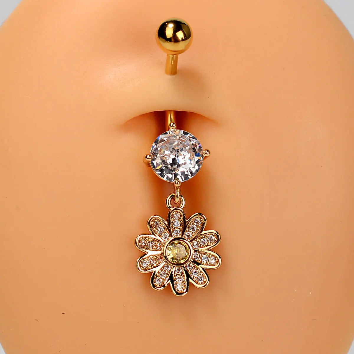 1PC Women Fashion Stainless Steel Piercing Crystal Butterfly Heart Belly Navel Ring Dangle Personality Body Jewelry Accessories