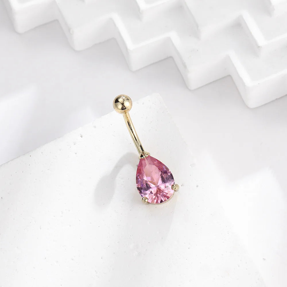 3PCS Heart Crystal Belly Button Piercing Jewelry Set Red Cz Navel Piercing Bulk Flower Belly Rings Pack Piercing Ombligo Lote