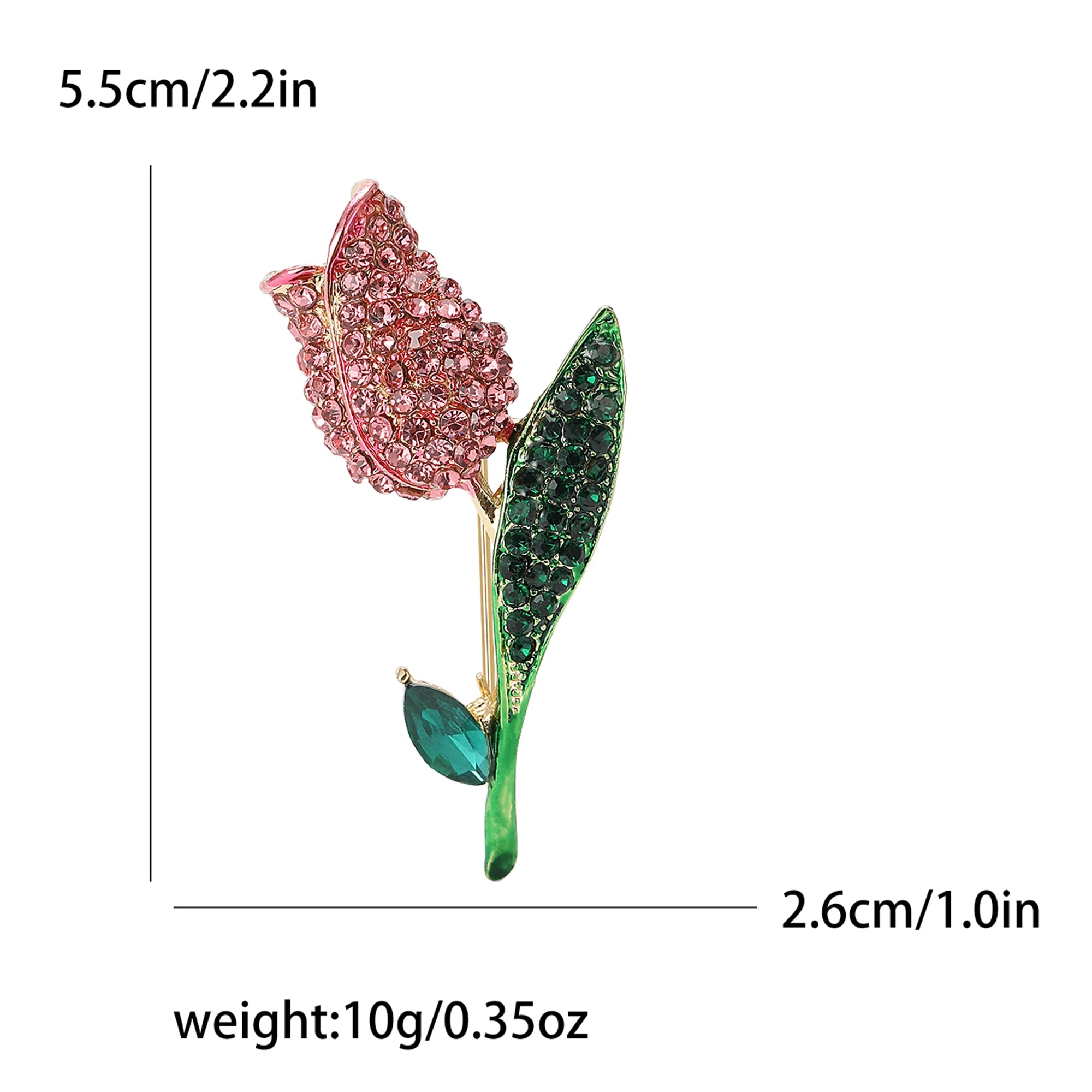 Resin Tulip Brooch for Women Unisex Rhinestone Flower Pin Pearl Plant Lapel Pin Banquet Party Backpack Gifts Jewelry Accessories