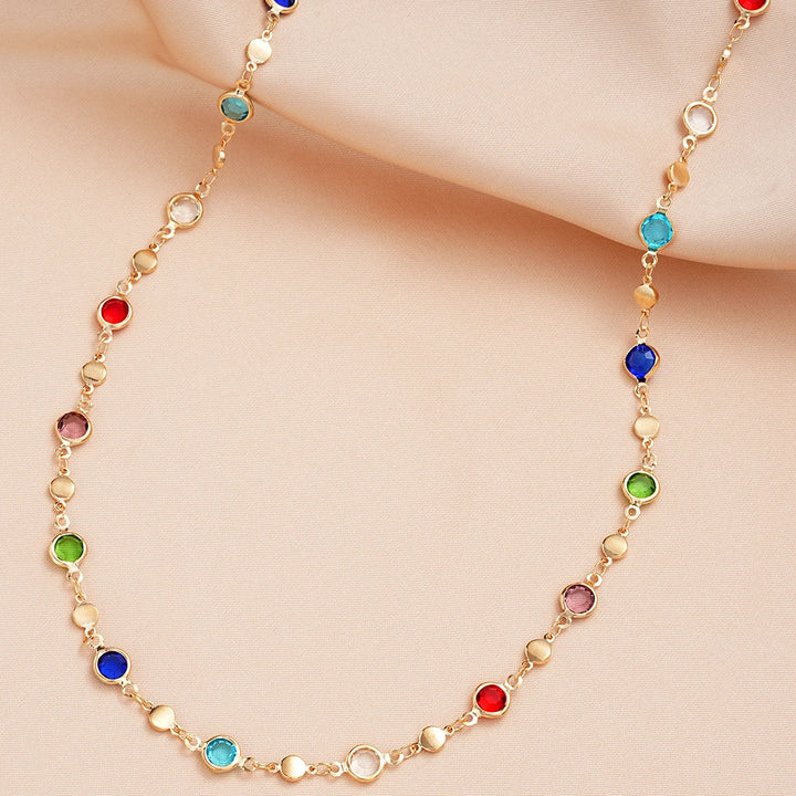 Bohemian Colorful Long Y-Shaped Necklace for Women Vintage Gold Color Metal Crystal Pendant Necklace Summer Holiday Jewelry Gift