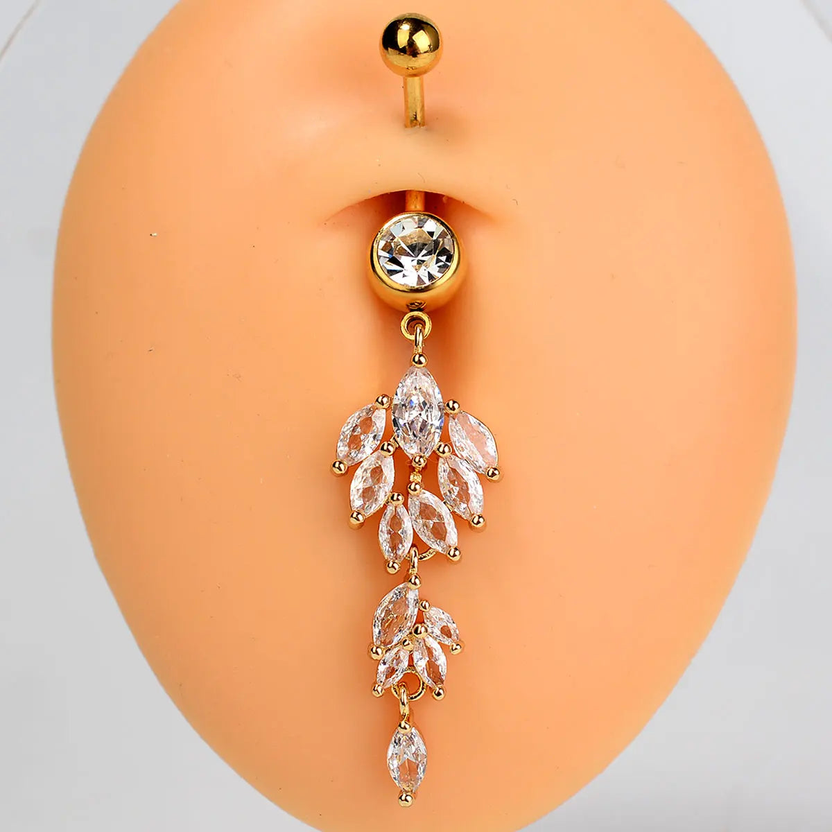 1PC Women Fashion Stainless Steel Piercing Crystal Butterfly Heart Belly Navel Ring Dangle Personality Body Jewelry Accessories