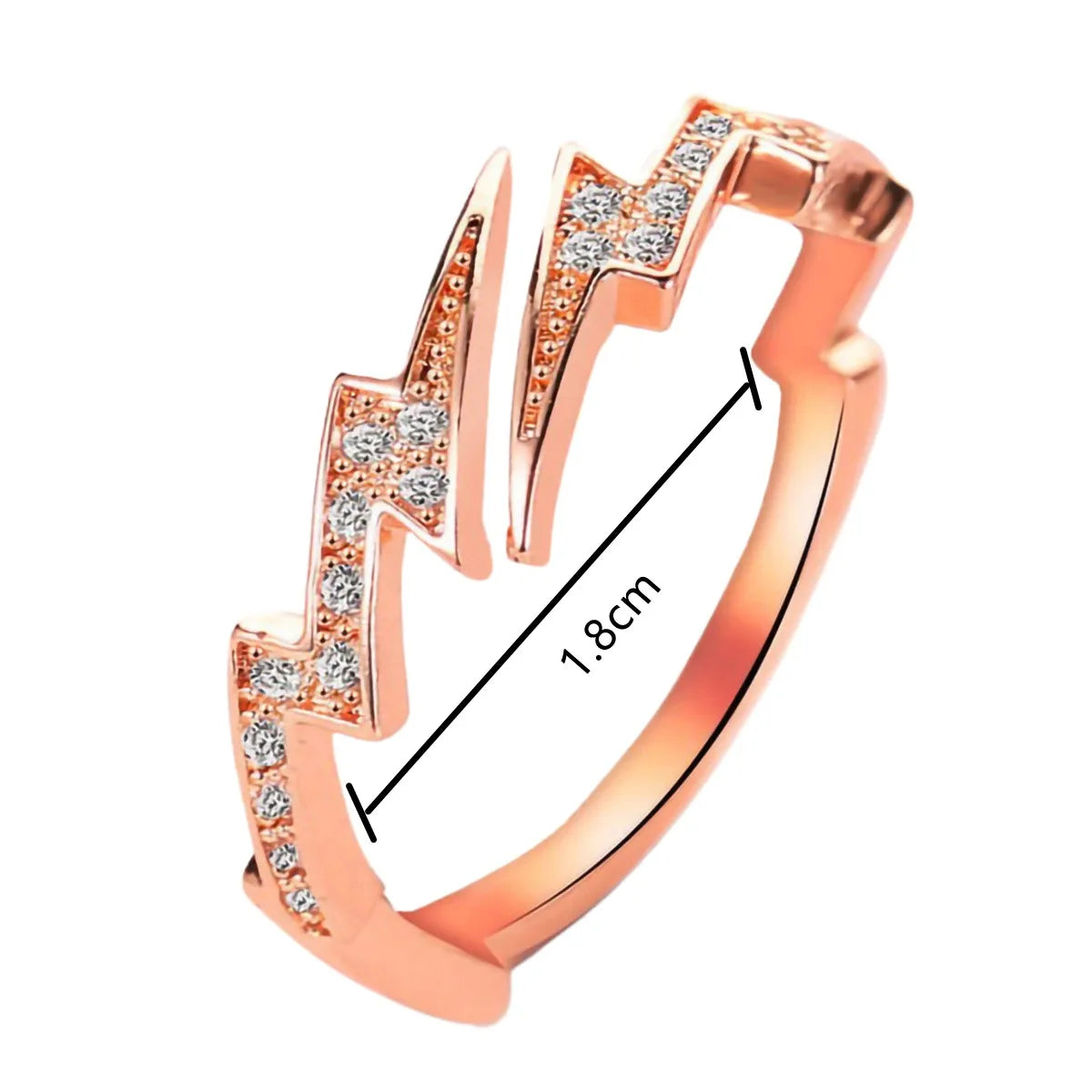 Punk Hip hop Silver Color Zircon Lightning Open Rings for Men Fashion Jewelry Gift Creative Adjustable Ring