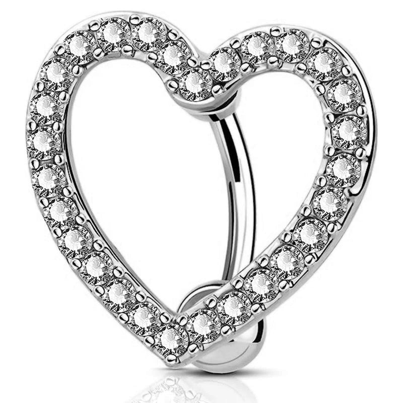 1PCS Stainless Steel CZ Belly Button Piercing Heart Navel Barbell Jewelry Butterfly Belly Button Ring Sexy Navel Ring For Women