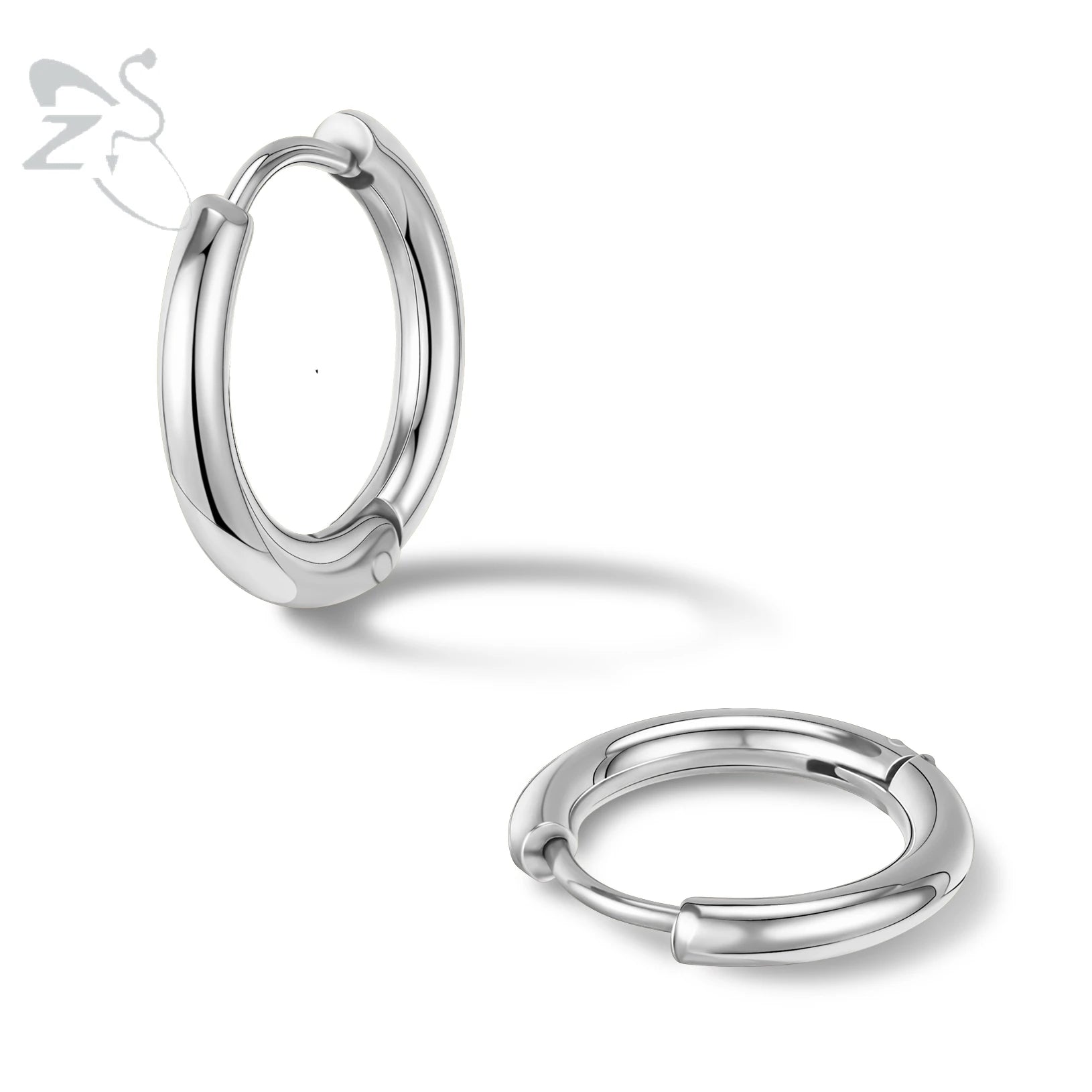 ZS 1PC Gold Color Huggie Hoop Earrings 316L Stainless Steel Tiny Earring 6-20MM Circle Cartilage Earring Helix Piercing 18/20G