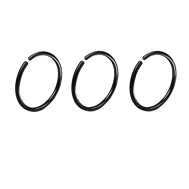 2/3/5Pcs 20G Thin Fake Septum Nose Ring, Septum Nose Rings Hoops Labret Lip Ring Fake Cartilage Tragus Helix Earrings Hoops