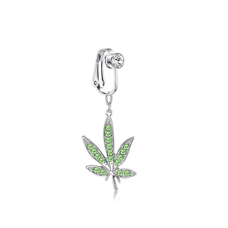 Fashion Butterfly Fake Belly Button Piercing Fake Belly Piercing Clip on Umbilical Navel Faux Belly Cartilage Earring Clip