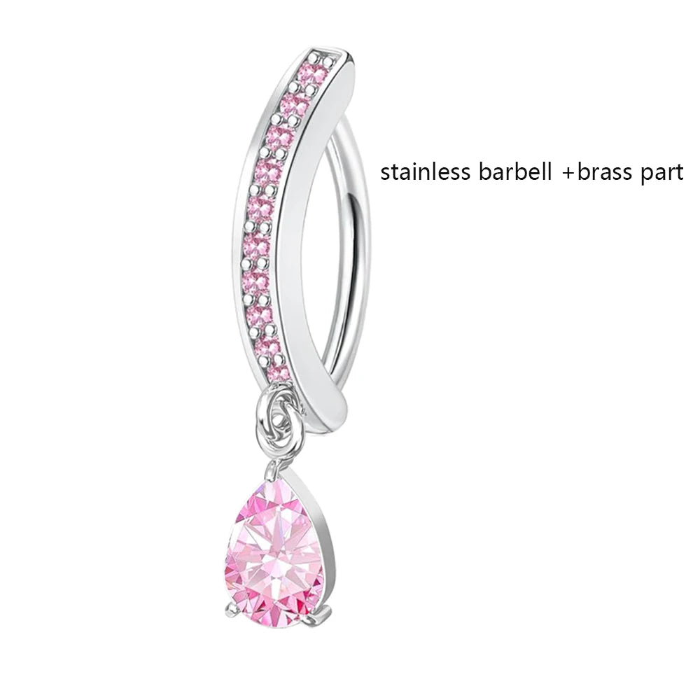 1PC 14G Implant Grade G23 Titanium Belly Button ring Clicker Stainless Steel Navel Piercing Jewelry Copper Belly Piercings