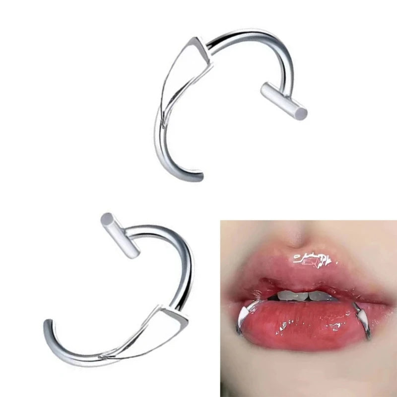 Stainless Steel Vampires Lip Cuff Not Piercing Lip Clip Unique Lip Accessory Perfect for Halloween Themed Event