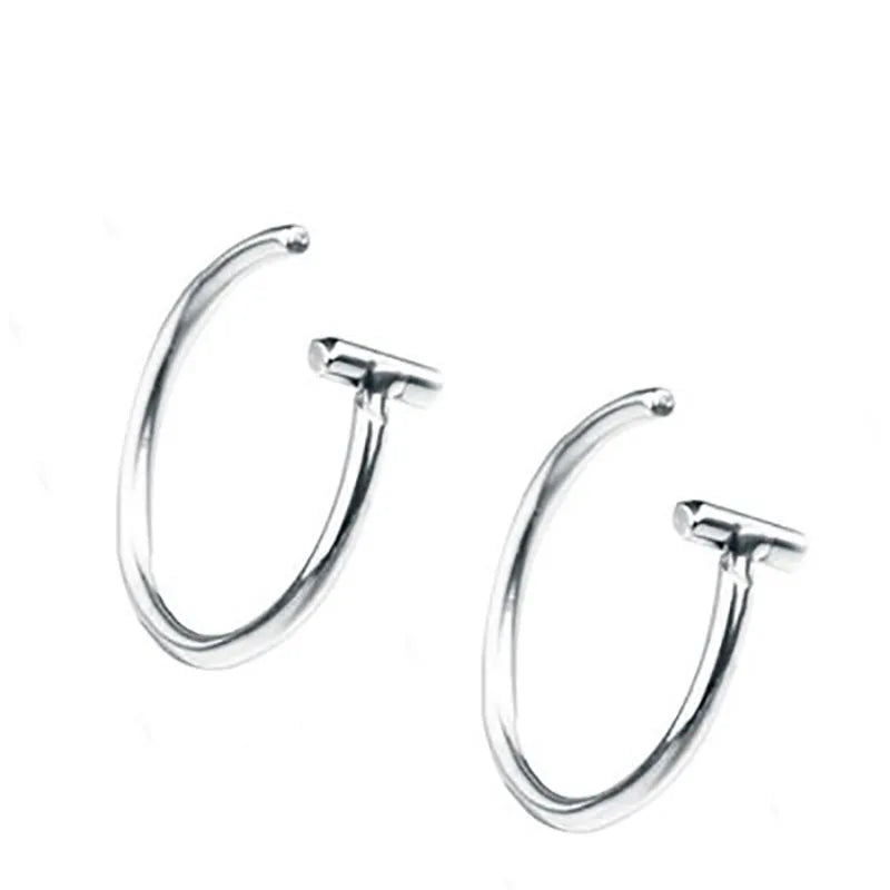 2Pcs 316L Stainless Steel Fake Nose Ring, Nose Cuffs Fake Septum Rings Clip On Nose Hoop Lip Rings Conch Earring Body Jewelry