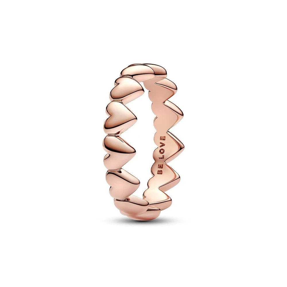 Fashion 925 Sterling Silver Organically Shaped Stacking Rings&Heart&Two-tone Entwined Bands Ring Hot Selling Gift Jewely
