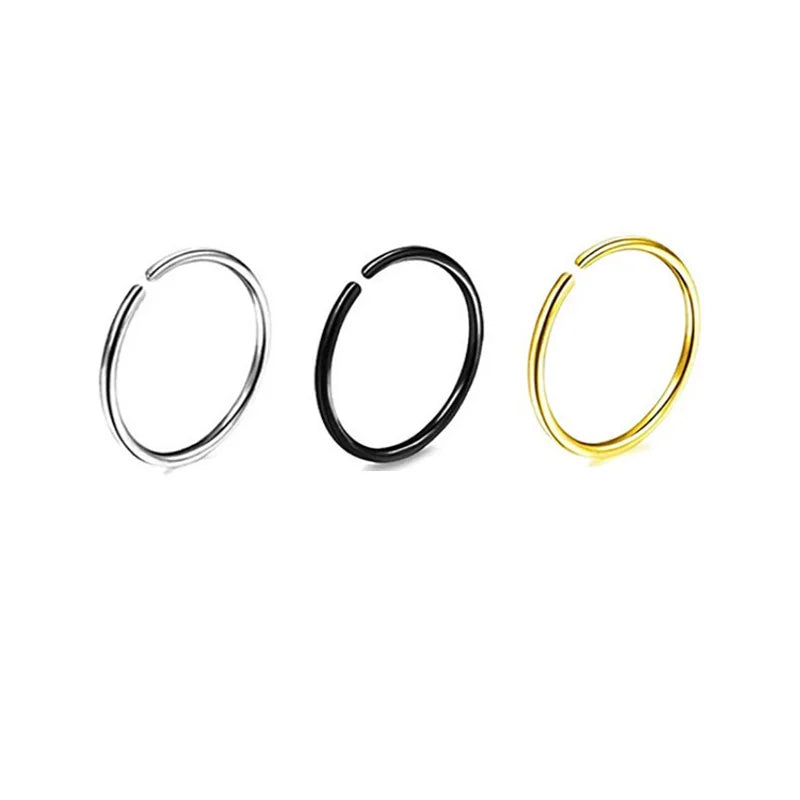 2/3/5Pcs 20G Thin Fake Septum Nose Ring, Septum Nose Rings Hoops Labret Lip Ring Fake Cartilage Tragus Helix Earrings Hoops