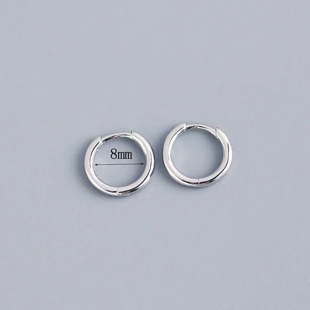 1Pair Stainless Steel Minimalist Huggie Hoop Earrings Gold Color Tiny Round 6/8/10mm Punk Unisex Rock Cartilage Earring Jewelry