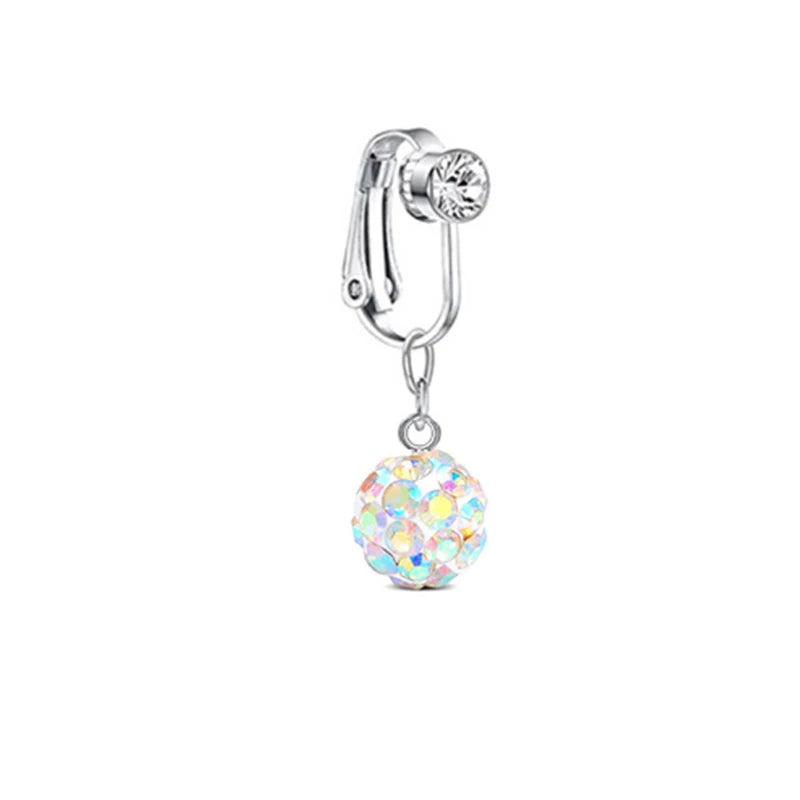 Faux Fake Belly Piercing Butterfly Leaves Dangling Long Fake Belly Button Pircing Clip On Umbilical Navel Cartilage Earring Clip