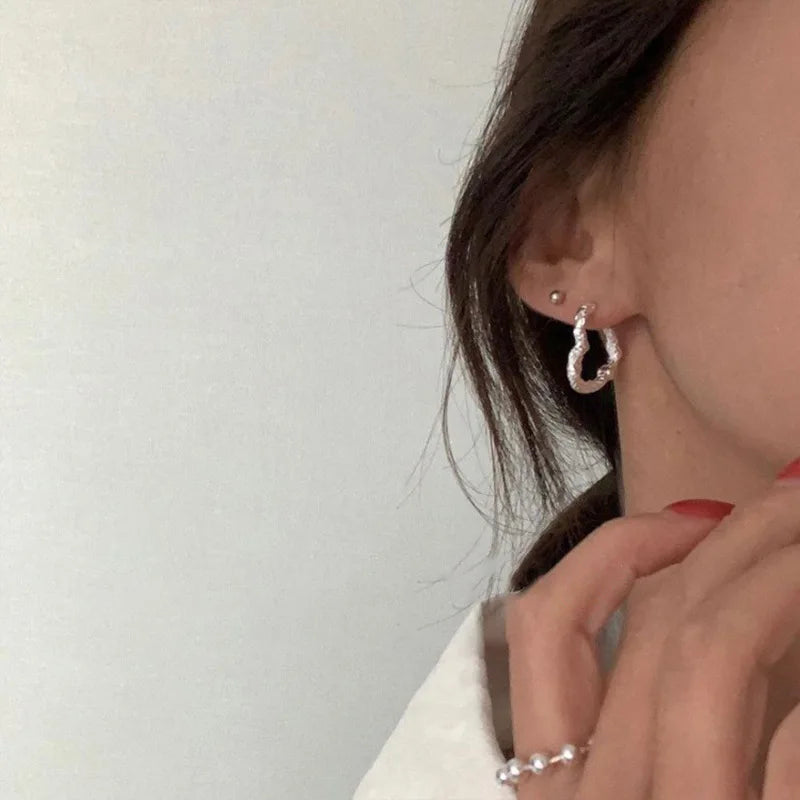 XIYANIKE 2024 Summer Heart Hoop Earrings For Women Girl Sexy New Fashion Trendy Jewelry Gift Party Wedding pendientes mujer