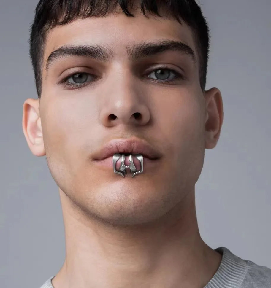 Non Piercing Lip Ring for Women Holeless False Lip Jewelry Lip Clip Puncture Jewelry Punk Body Jewelry Fake Lip Rings for Men