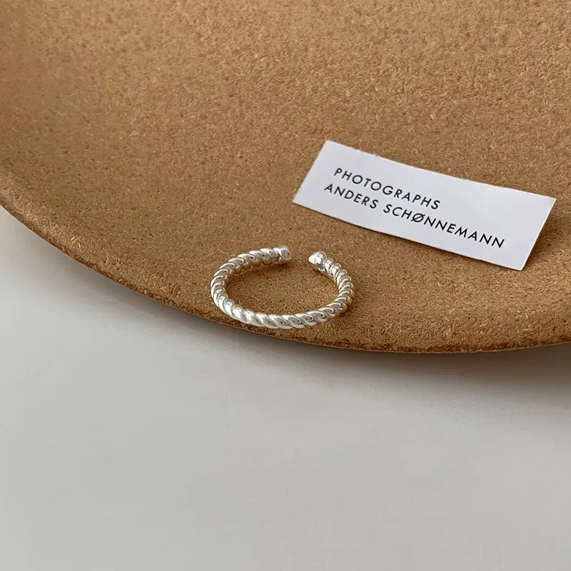 VENTFILLE 925 Sterling Silver Finger Rings New Fashion Creative Cross Hollow Chain Geometric Party Jewelry Gifts