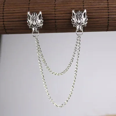 Retro Jewelry Pearl Flower Brooch Ladies Fashion Chain Tassel Personality Shirt Collar Pin Simple Clothing Women Men Accessories