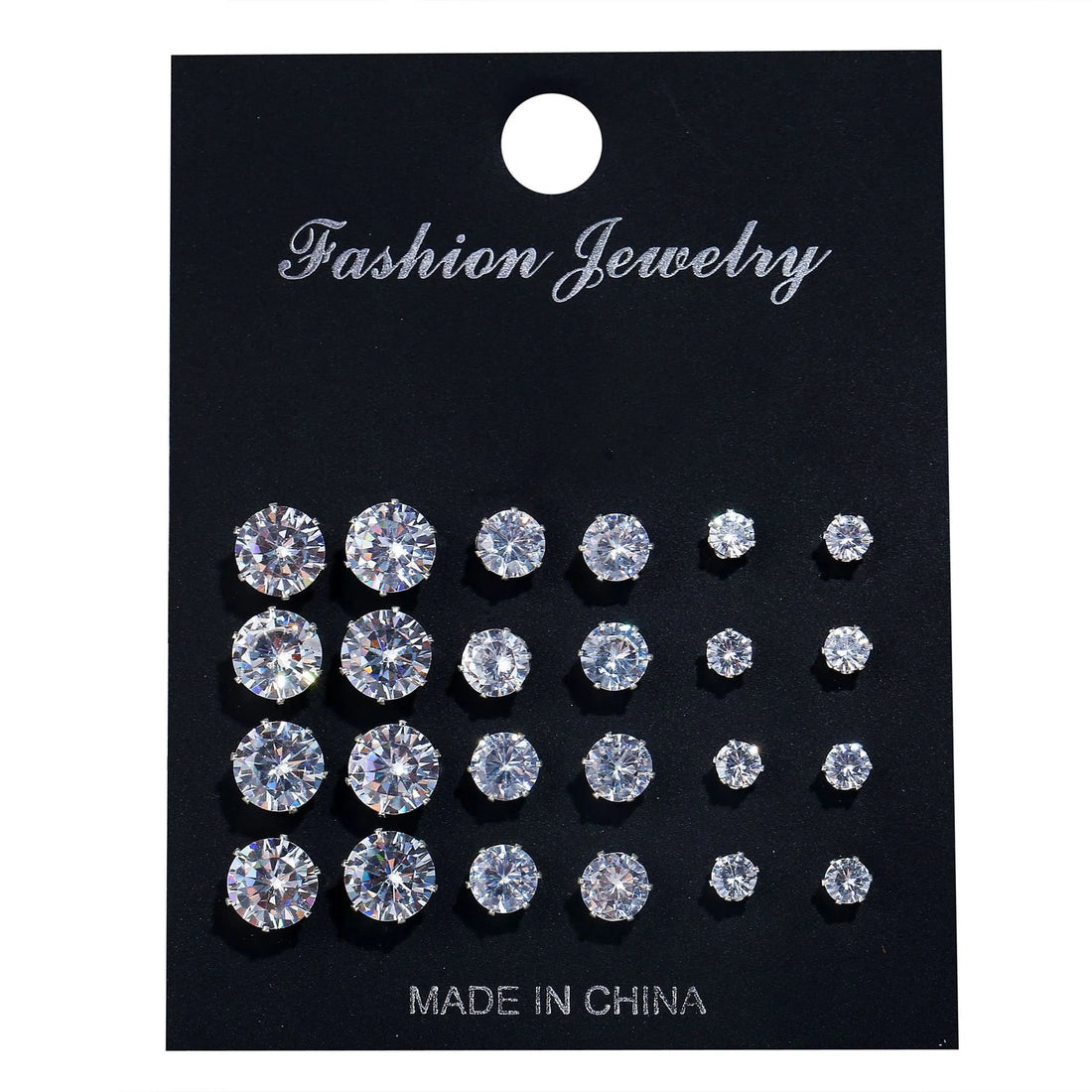 12 Pcs Zircon Earrings Set Briliant Shiny Stud Earrings for Women Simple Pearl Irregular Trendy Jewerly Accessories 2024 New