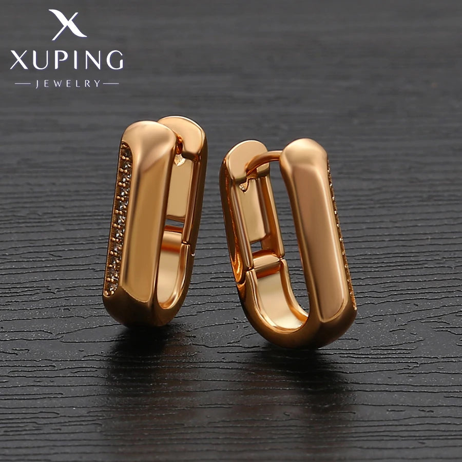 Xuping Jewelry New Arrival Fashion Simple Серьги  Huggies Earring of Gold Color for Women Girl Party Gift X000769797