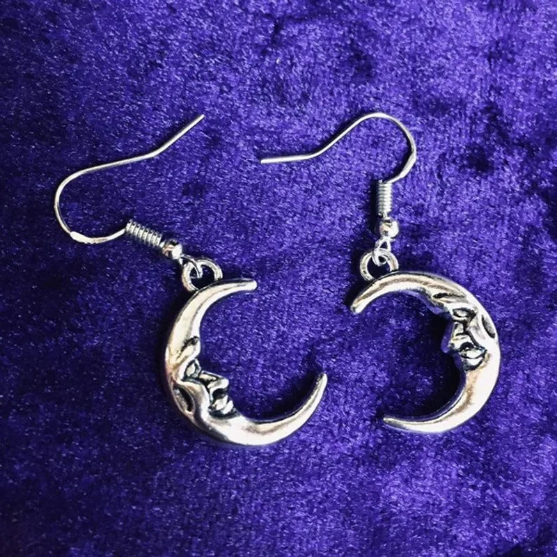 Whimsy Goth Swirly Star Earrings Silver Color Pair of Celestial  Witch Celestial Fairycore Gift Friend Women Boho Cute Gothic