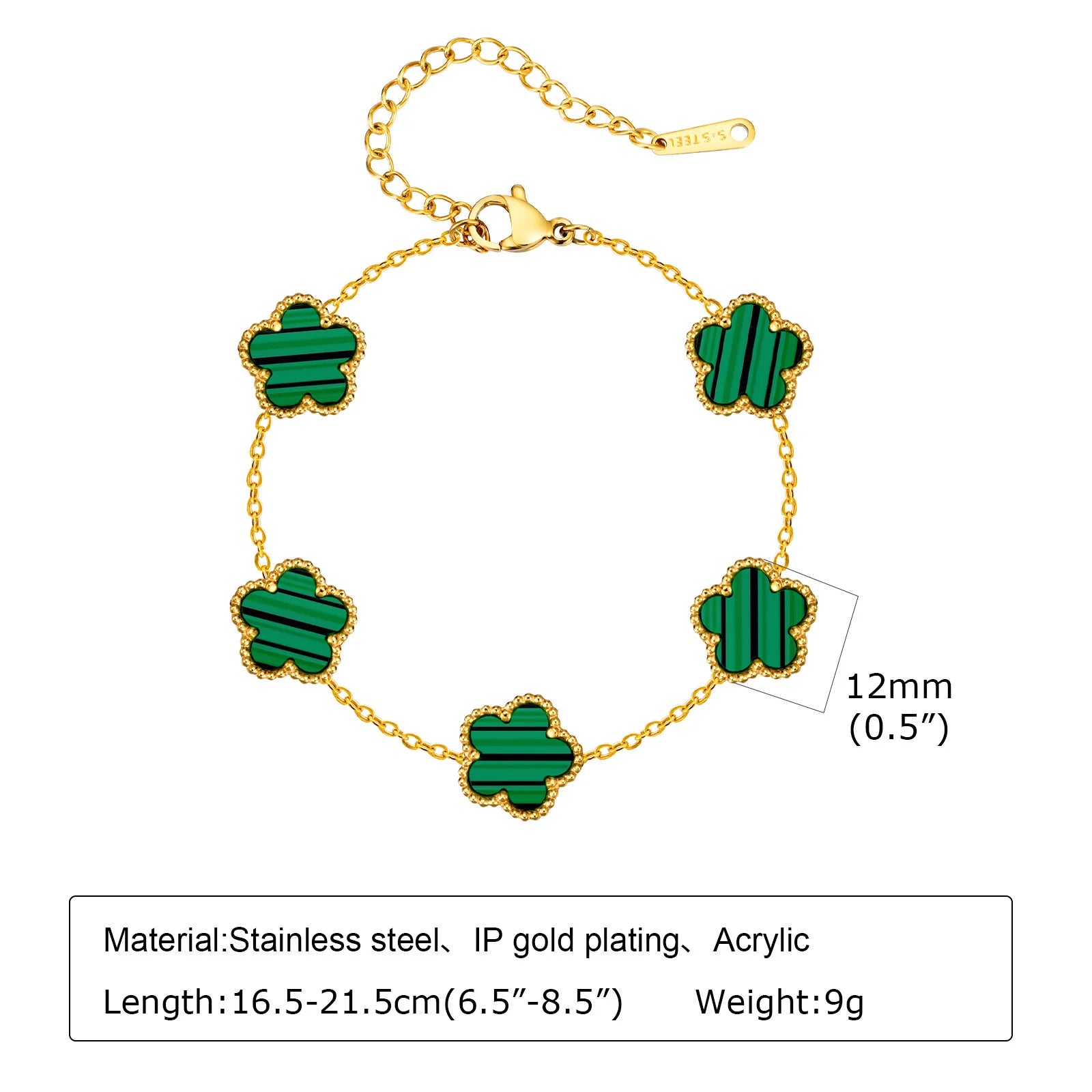 Vnox Exquisite 13mm Clover Bracelet Set for Women, Love Gift Bracelets for Wife Mothers Day Jewelry, Stainless Steel Cuff Bangle