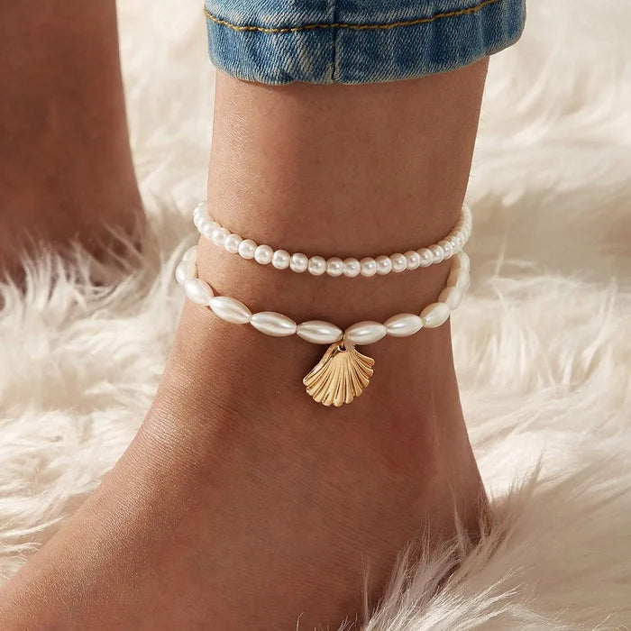3 Pcs Sparkling Chain Anklet Sets for Women Zircon Heart MultiLayer Copper Bracelet On Leg Foot Trendy Summer Beach Jewelry Gift