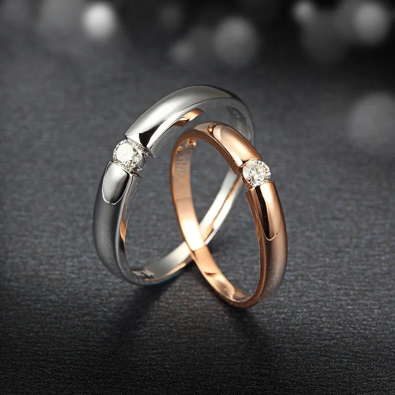 Fashion Cubic Zirconia Stone Lose Weight Stackable Rings Woman Stone Rings Men Girls Couple Finger Rings Valentine's Day Gift