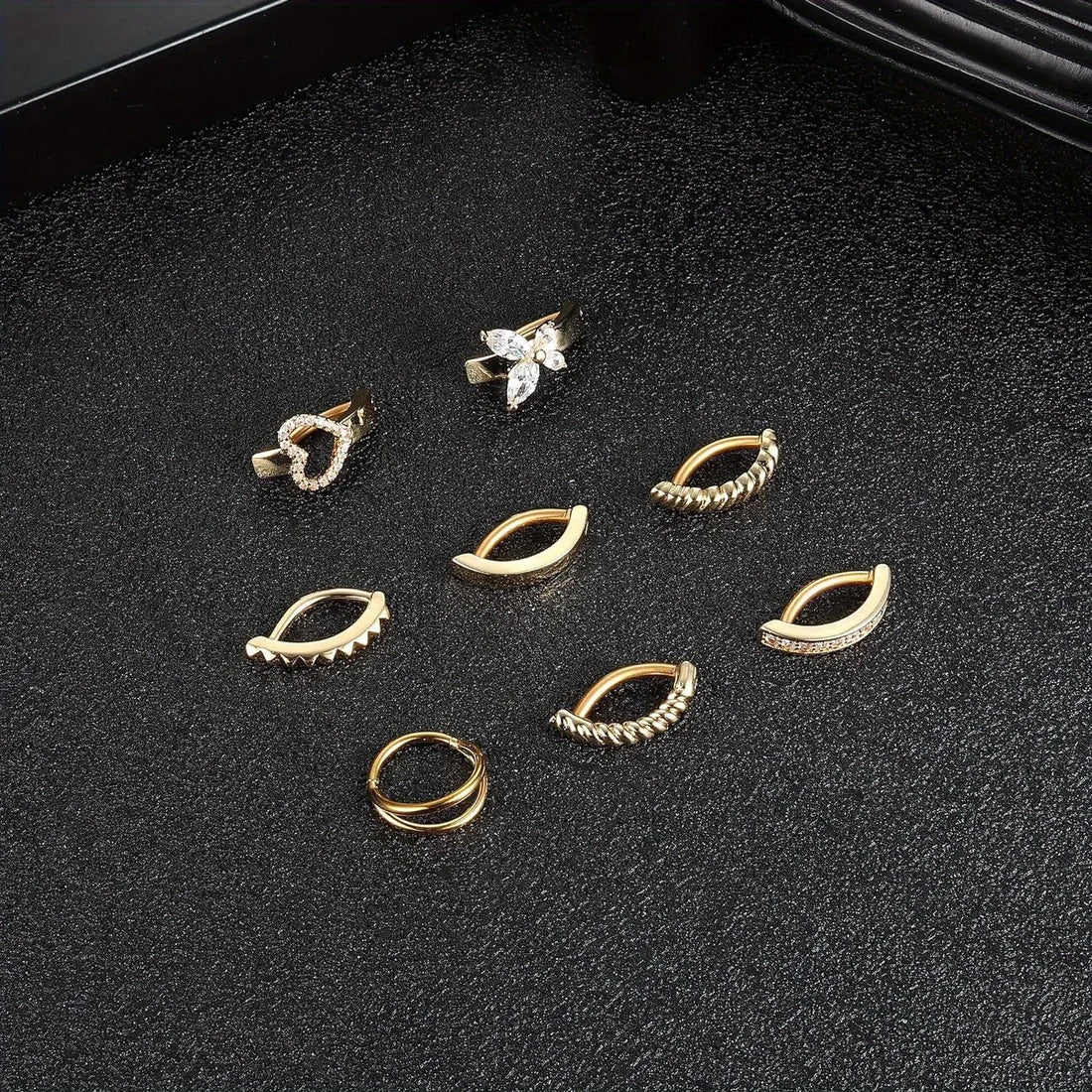 Bobisty 1PC Surgical Steel Belly Button Ring for Women CZ Heart Butterfly Simple Reverse Navel Rings Body Piercing Jewelry