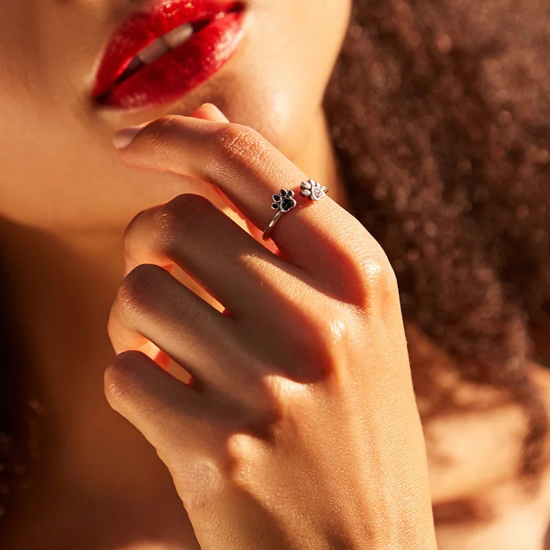 WOSTU Adjustable Rings Real 925 Sterling Silver Stackable Engagement Zircon Open Size Rings For Women Female Original Jewelry