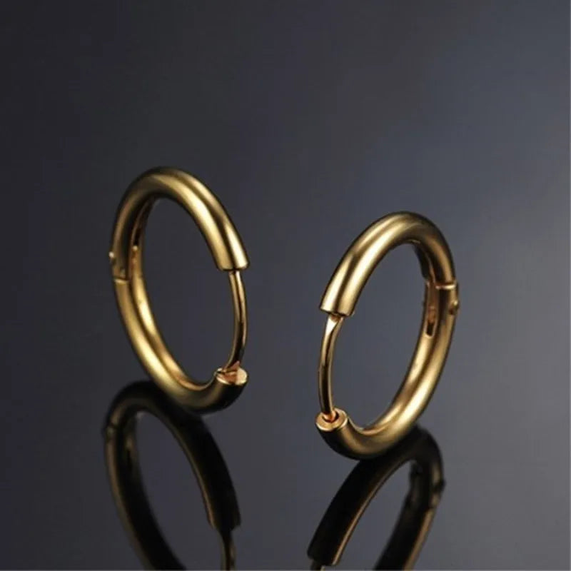 8/10/12/14/16/18/20mm Stainless Steel Huggie Hoop Earrings for Women Men