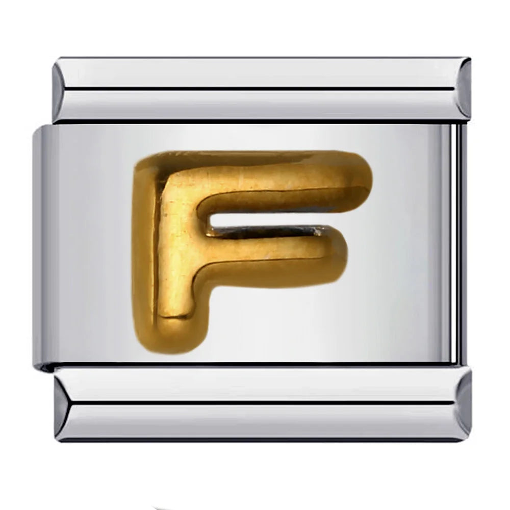 Trendy Italian Charms Bracelet 26 English A-Z Letter Name Custom Gold Color DIY Jewelry Making Gift Hand Bangle Chain Jewellry