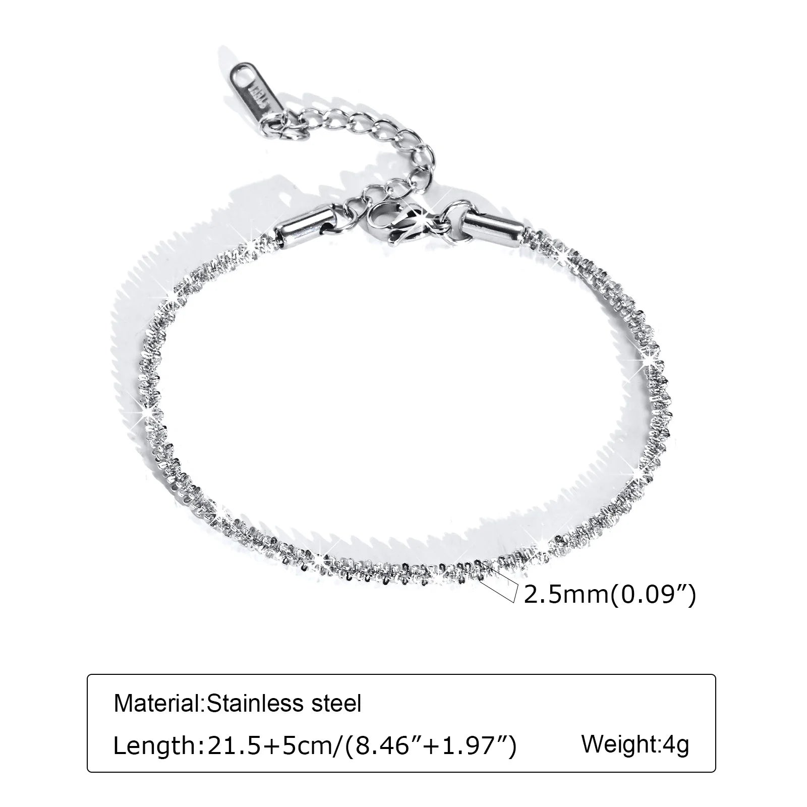 Silver Color Anklet Bracelets for Women Waterproof, Stainless Steel Layered Cuban Chain Herringbone Anklets Summer Beach Gift