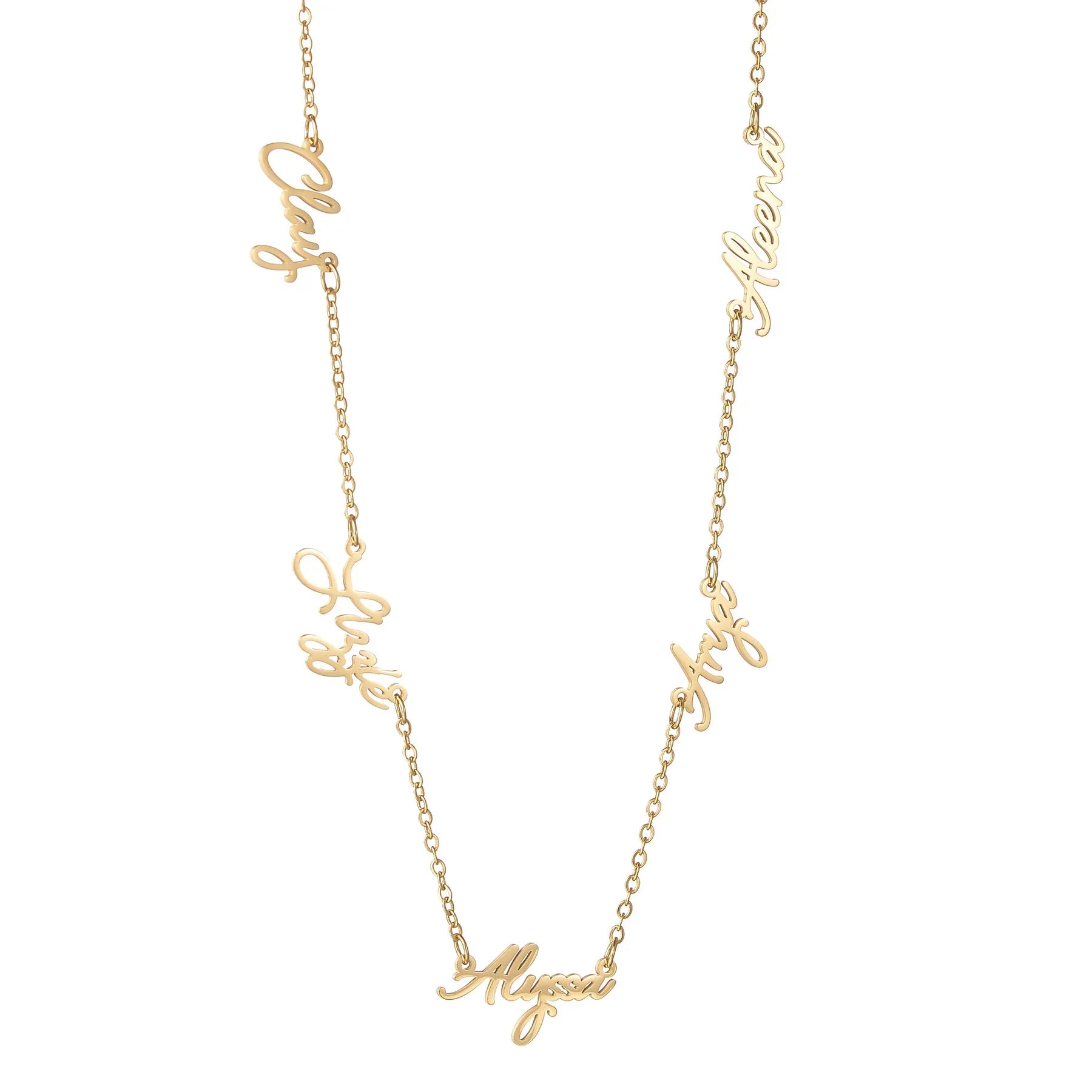 Personalized Custom 1- 9 Names Necklace Stianless Steel Customized Couple Kids Name Necklace Family Members Name Jewelry Gift