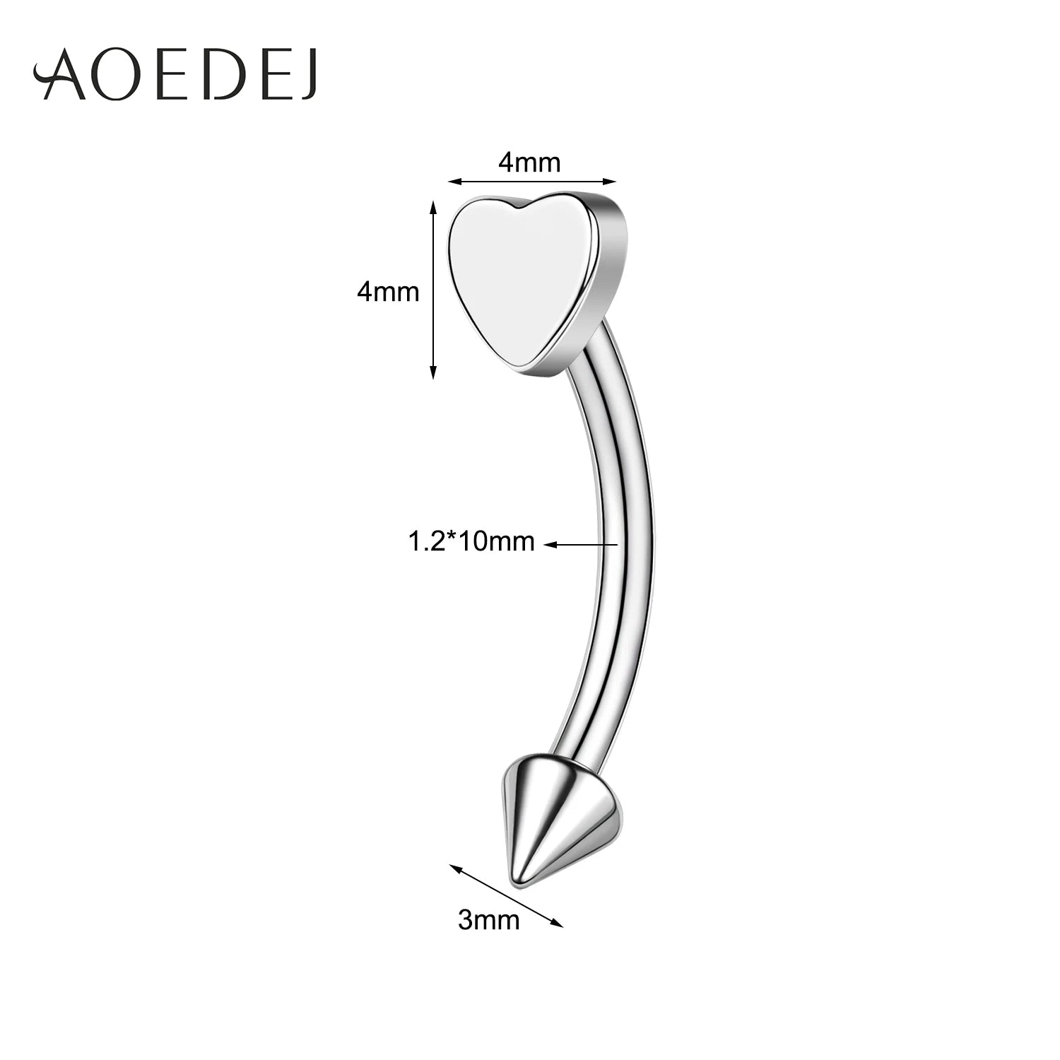 AOEDEJ 1 Piece Stainless Steel 16G Eyebrow Stud 8/10MM Eyebrow Piercing Star Moon Butterfly Shape Labret Lip Piercings Jewelry