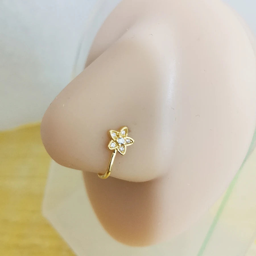 Fake Nose Piercing Jewelry butterfly water drop Fake Nose Rings for women non piercing Nose Clip Body Jewelry