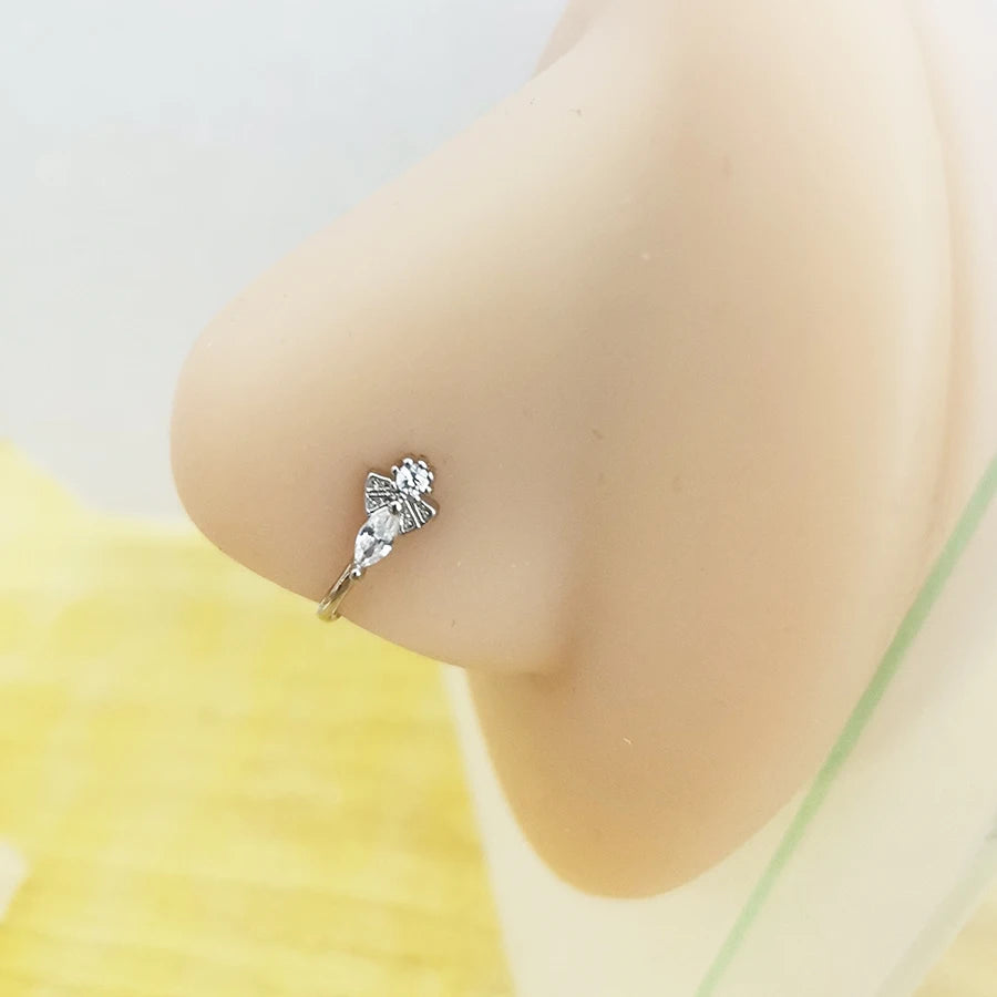 Fake Nose Piercing Jewelry butterfly water drop Fake Nose Rings for women non piercing Nose Clip Body Jewelry