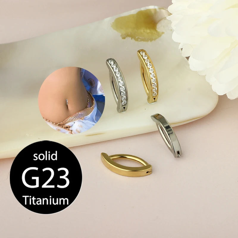 1PC 14G Implant Grade G23 Titanium Belly Button ring Clicker Stainless Steel Navel Piercing Jewelry Copper Belly Piercings