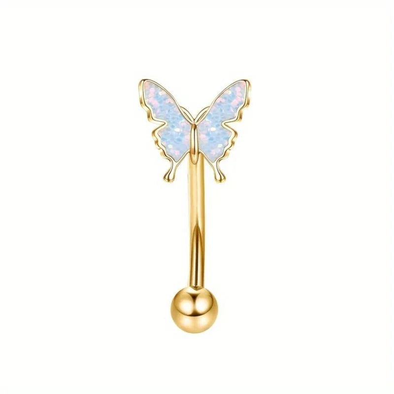 Drperfect 1pc Stainless Steel Rook Piercing Jewelry Lip Ring Cartilage Daith Surface Tragus Piercing Jewelry Eyebrow Rings