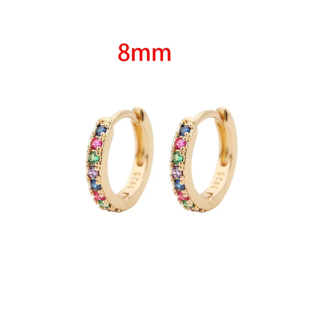 1Pair Stainless Steel Minimalist Huggie Hoop Earrings Gold Color Tiny Round 6/8/10mm Punk Unisex Rock Cartilage Earring Jewelry