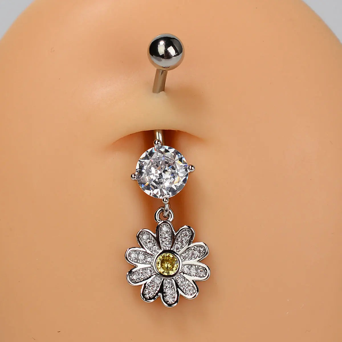 1PC Women Fashion Stainless Steel Piercing Crystal Butterfly Heart Belly Navel Ring Dangle Personality Body Jewelry Accessories