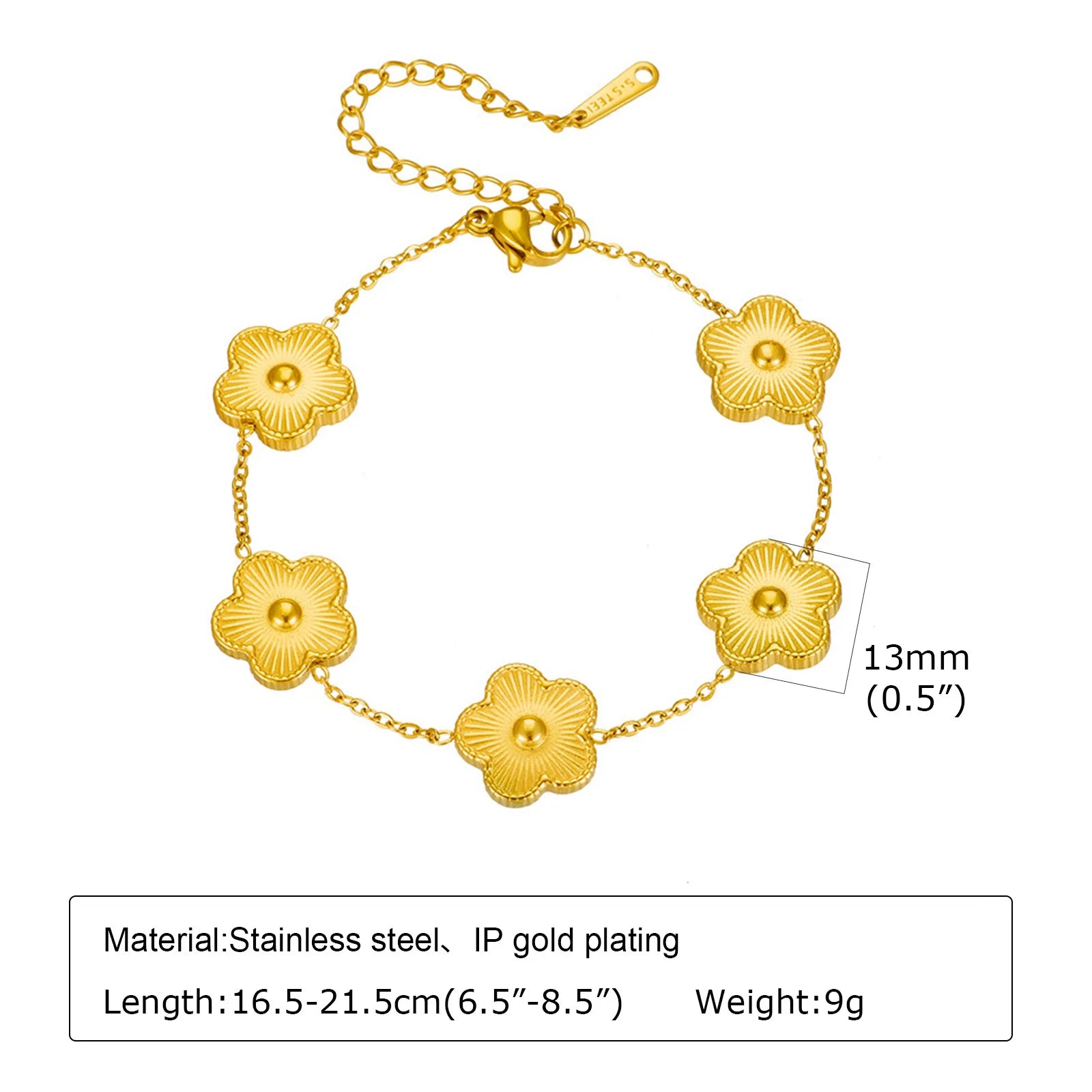 Vnox Exquisite 13mm Clover Bracelet Set for Women, Love Gift Bracelets for Wife Mothers Day Jewelry, Stainless Steel Cuff Bangle