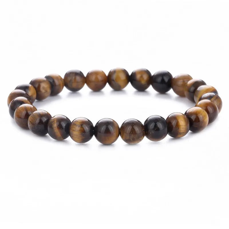 Obsidian Bracelet for Men and Women Couple Student Personalized Hand Jewelry Beads Tiger Eye Volcanic Stone Elasticity Bracelet