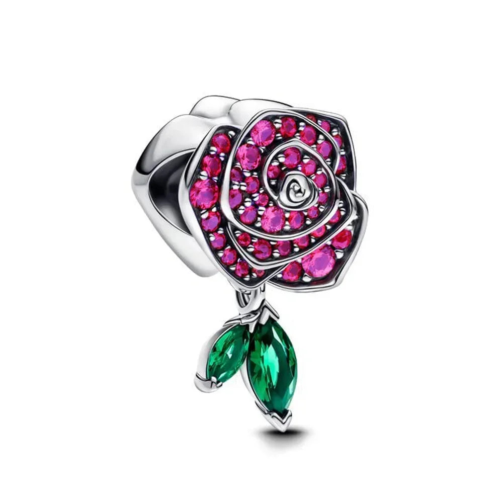 New Original 925 Sterling Silver Crown Bow Heart Set Ring Necklace Earring Crystal Women Valentine's Birthday Gift DIY Jewellery