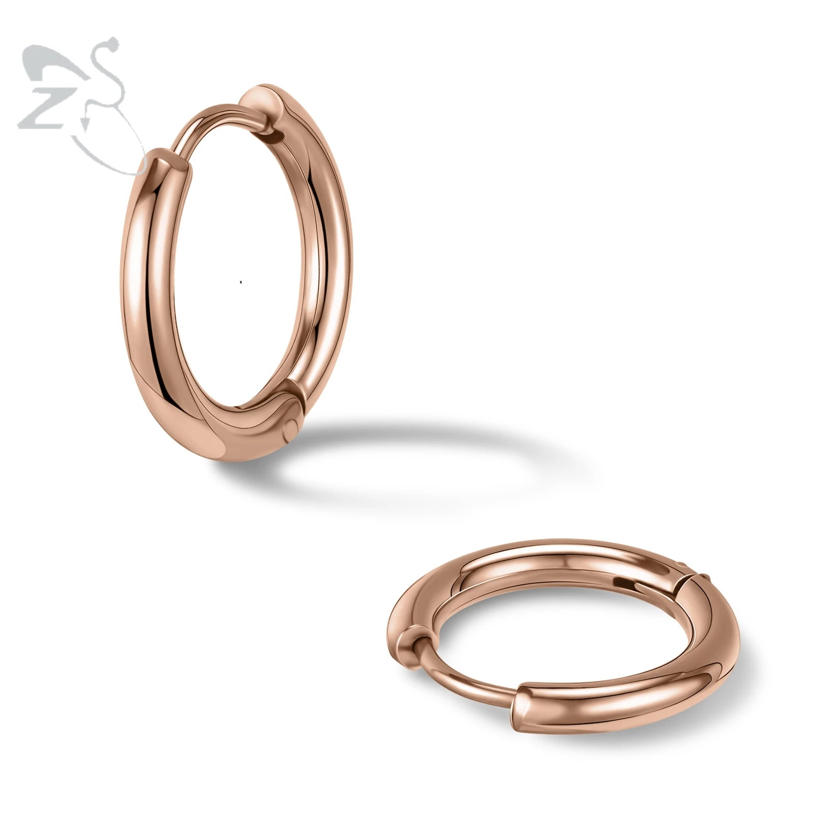 ZS 1PC Gold Color Huggie Hoop Earrings 316L Stainless Steel Tiny Earring 6-20MM Circle Cartilage Earring Helix Piercing 18/20G