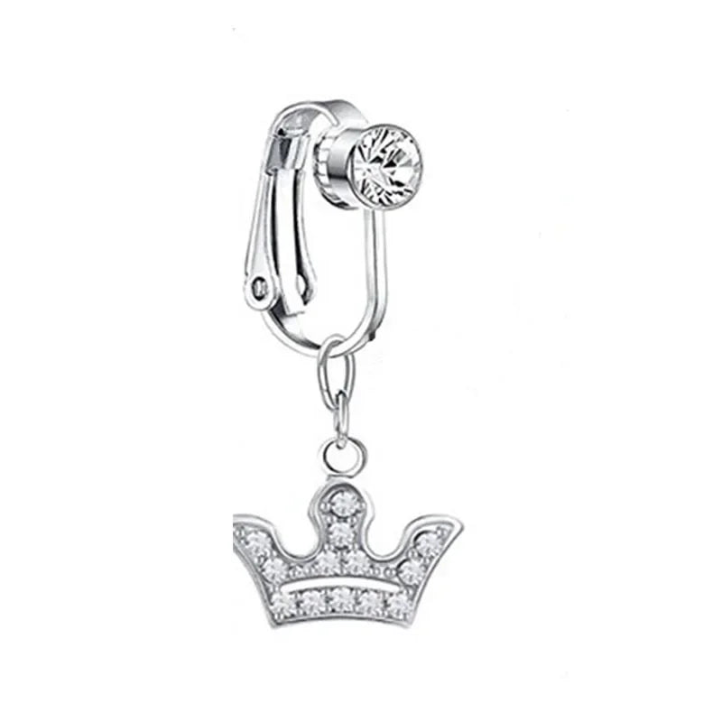 Fashion Butterfly Fake Belly Button Piercing Fake Belly Piercing Clip on Umbilical Navel Faux Belly Cartilage Earring Clip