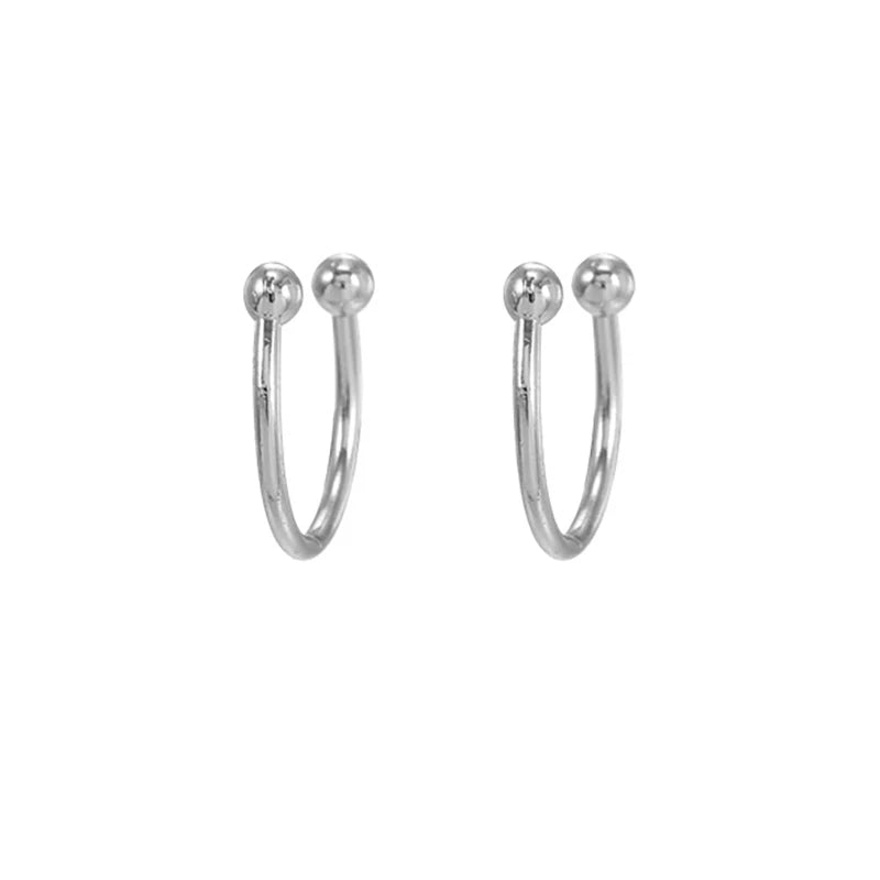 2PCS New Fashion Gold Color Crystal Zirconia Chain Hoop Earrings Women Small Pendant Star Ear Cartilage Earring Piercing Jewelry