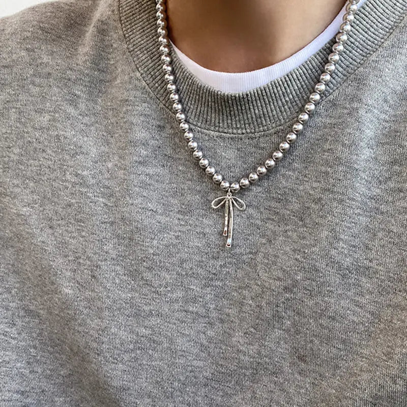 Black Square Pendant Double Layer Necklaces for Women Egirl Trendy Stainless Steel Silver Color Clavicle Chains Necklace Jewelry