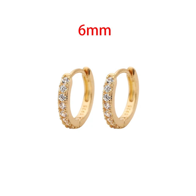 1Pair Stainless Steel Minimalist Huggie Hoop Earrings Gold Color Tiny Round 6/8/10mm Punk Unisex Rock Cartilage Earring Jewelry