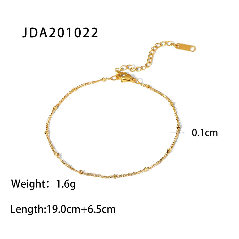 Uworld Stylish Chain Bead Anklet Stainless Steel Metal брелок New Summer Bijoux Barefoot Beach Golden On Foot Charm Jewelry